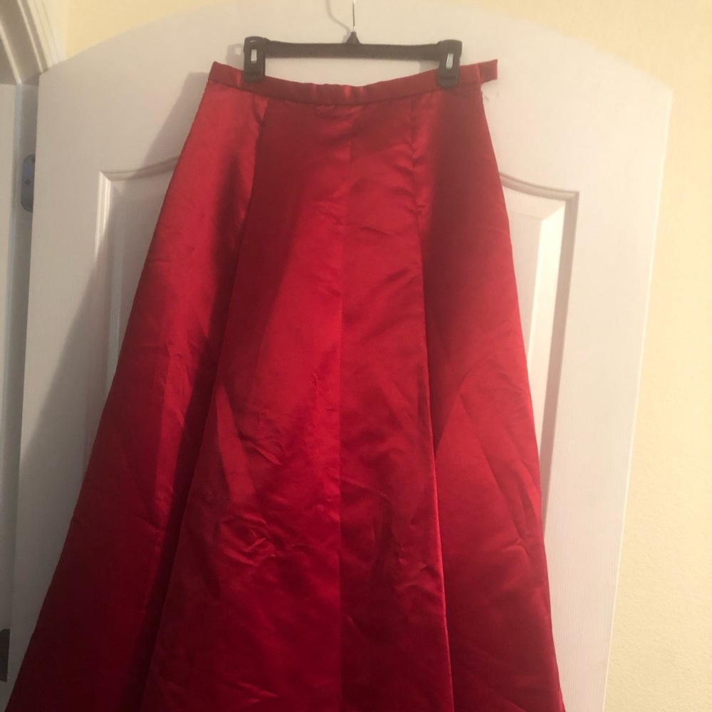 Kay Unger Scarlet A-Line Skirt full length deep pleats